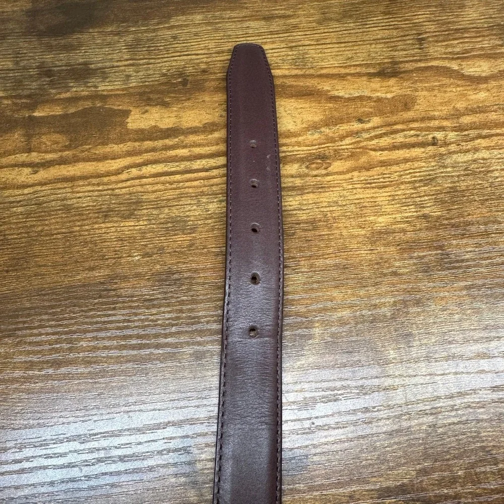 Leegin Mens Brown Genuine Leather Belt Size 40 Handcrafted USA 20308 Silver